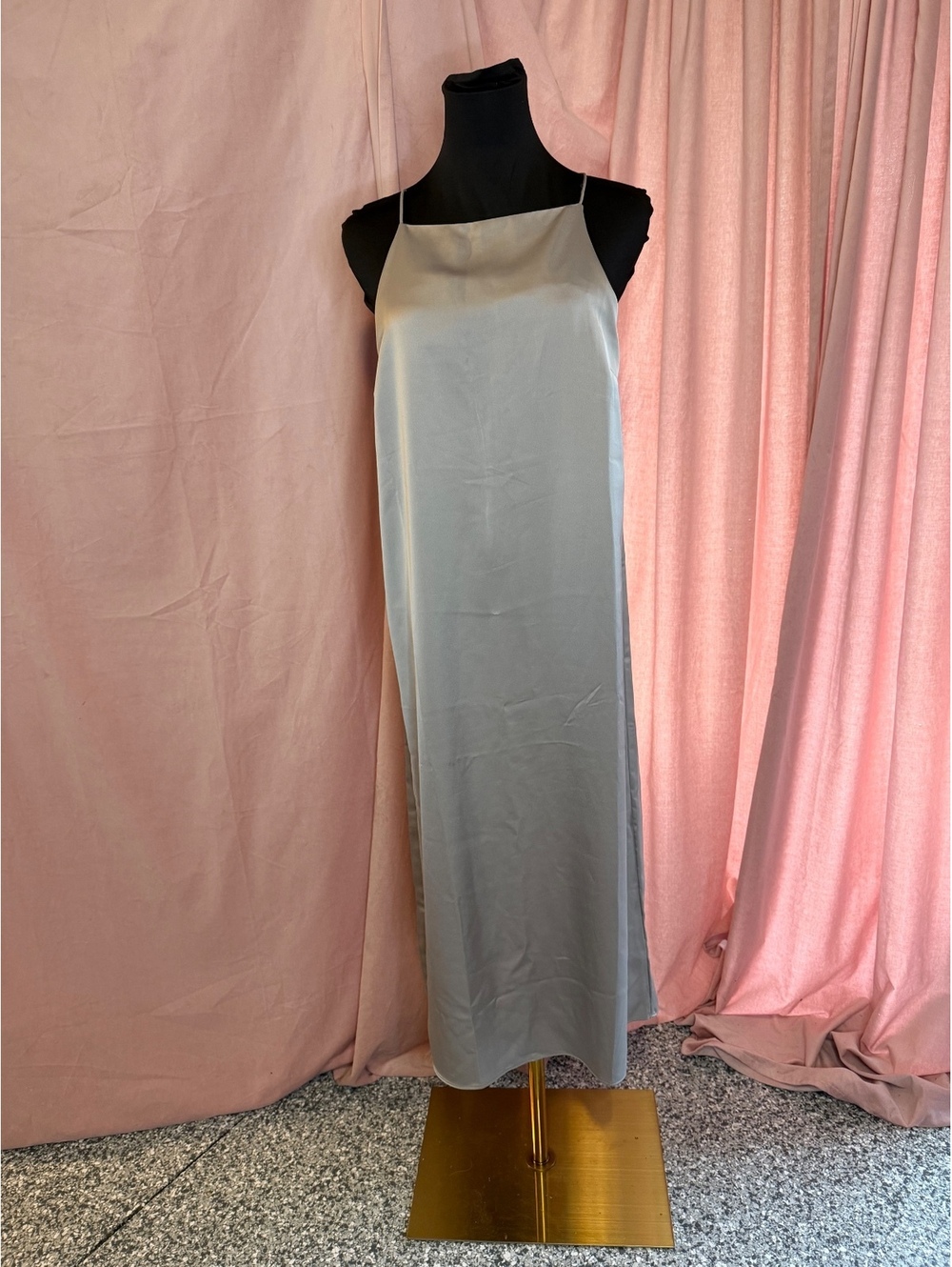 H&M Light Gray Satin Slip Dress Size Small